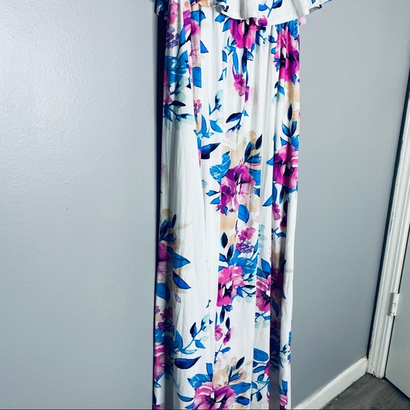 Sweet Lovely By Jen Floral Strapless Maxi Dress - Picture 3 of 7